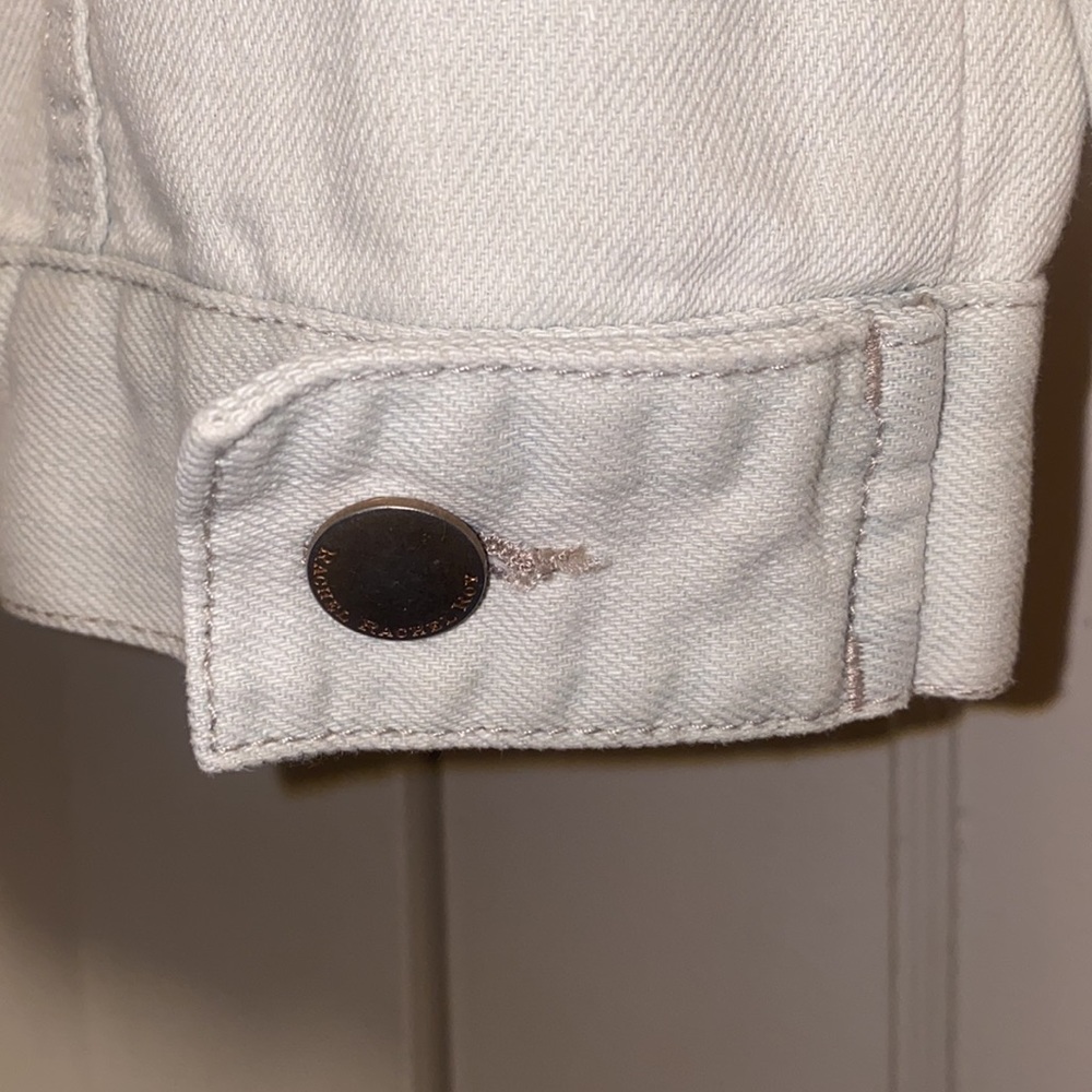 Rachel Roy XS Washout Distress Button Denim Shirt - Picture 11 of 15